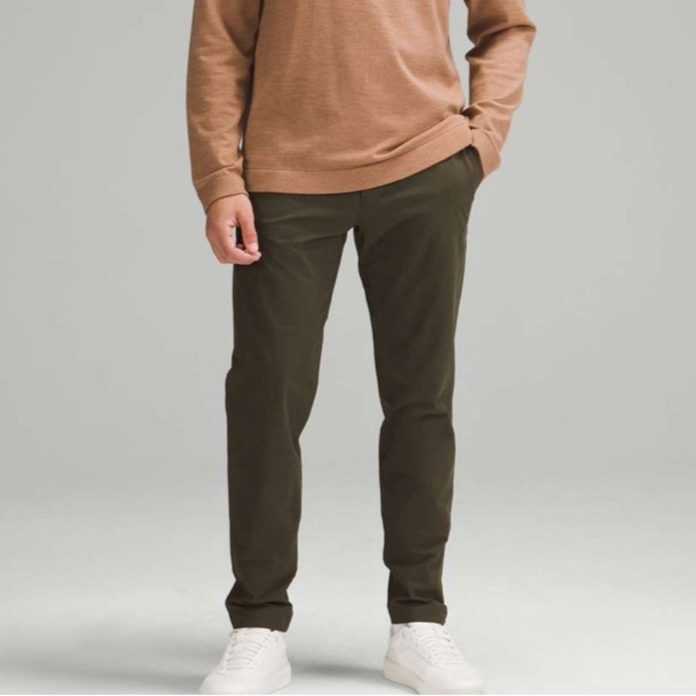 Lululemon Dark Olive ABC Slim Fit Trouser 32"L Stretch Cotton VersaTwill Size 32